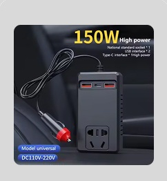 Universal 150W Car Power Inverter – DC 12V/24V to 110V/220V…